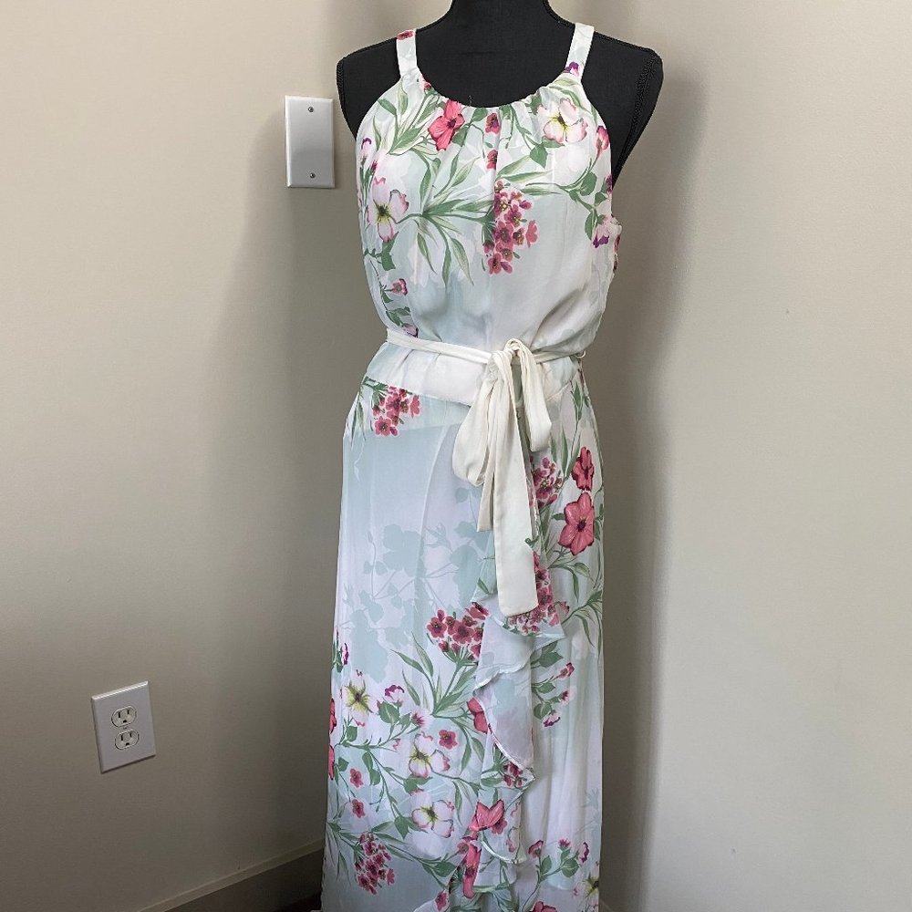 Long Floral White Dress